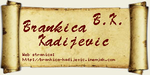 Brankica Kadijević vizit kartica